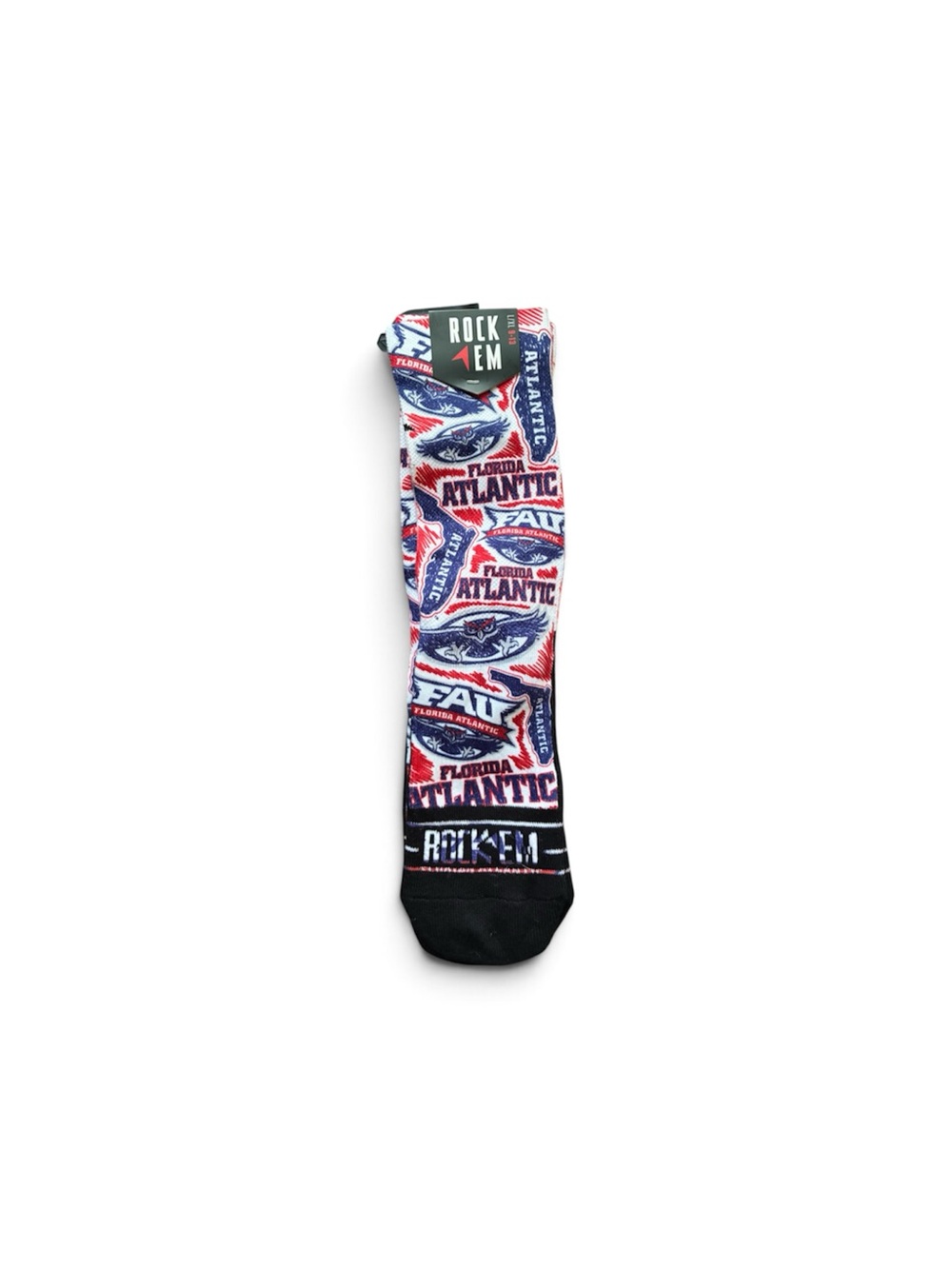 Florida Atlantic University Red & Blue Crew Socks